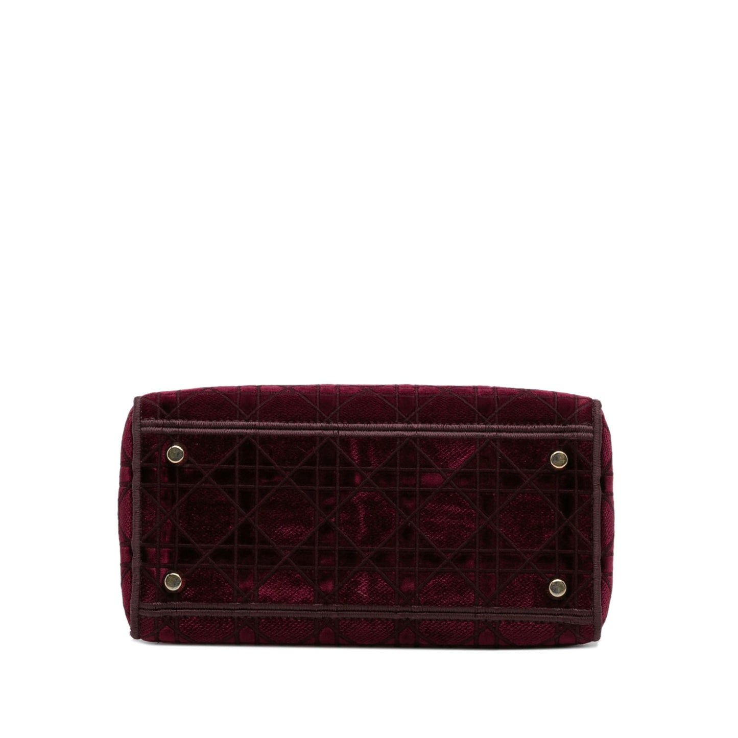Dior Medium Velvet Cannage Lady D Lite Red