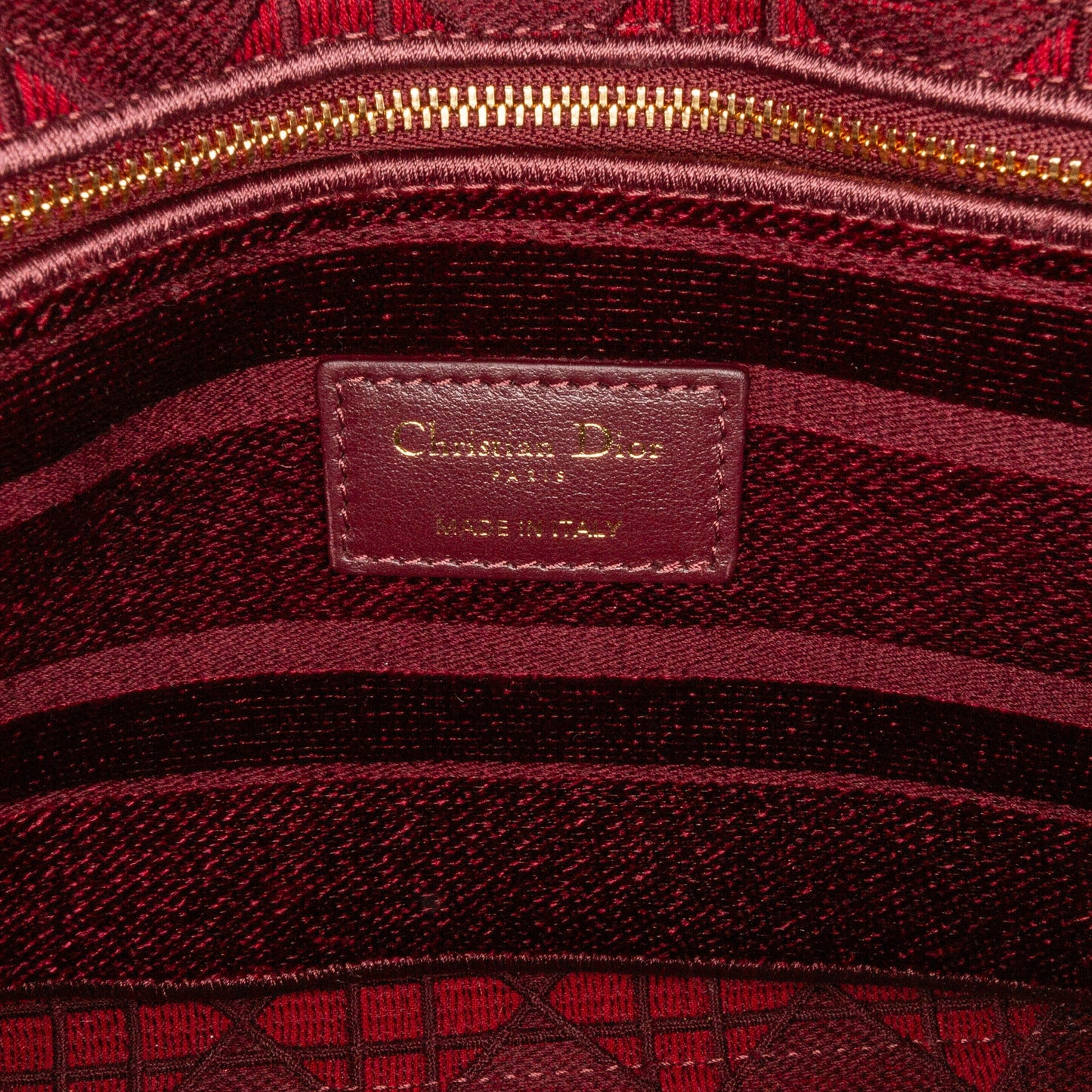 Dior Medium Velvet Cannage Lady D Lite Red
