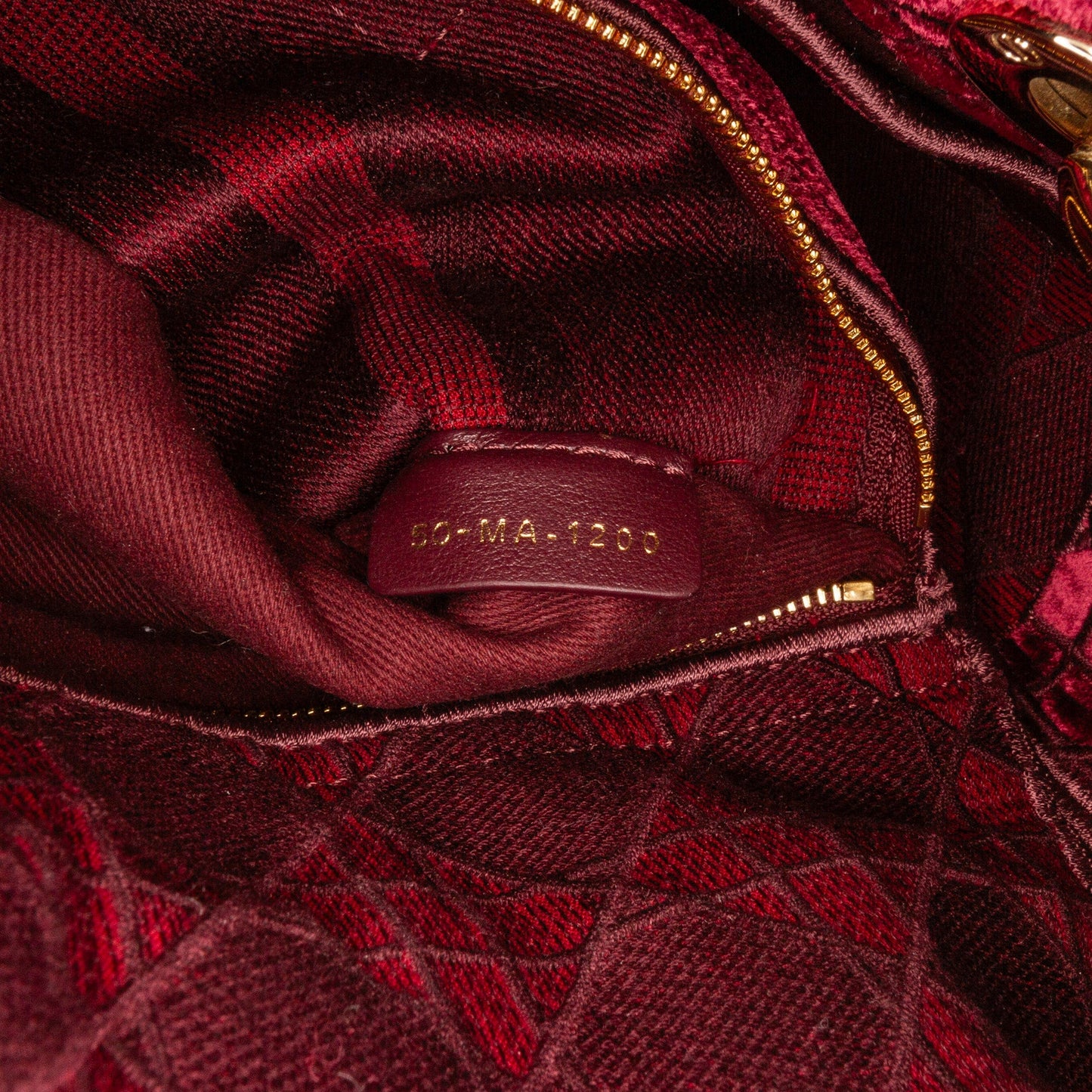 Dior Medium Velvet Cannage Lady D Lite Red