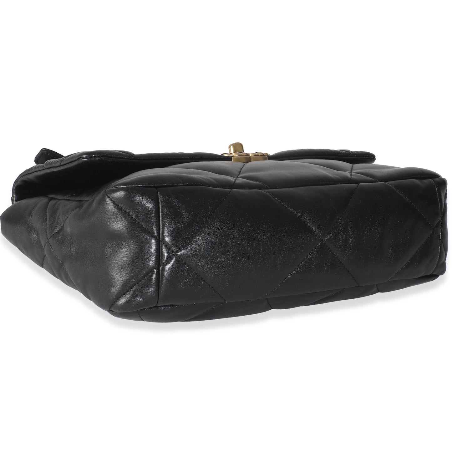 Black Shiny Lambskin Large Chanel 19 Flap Bag