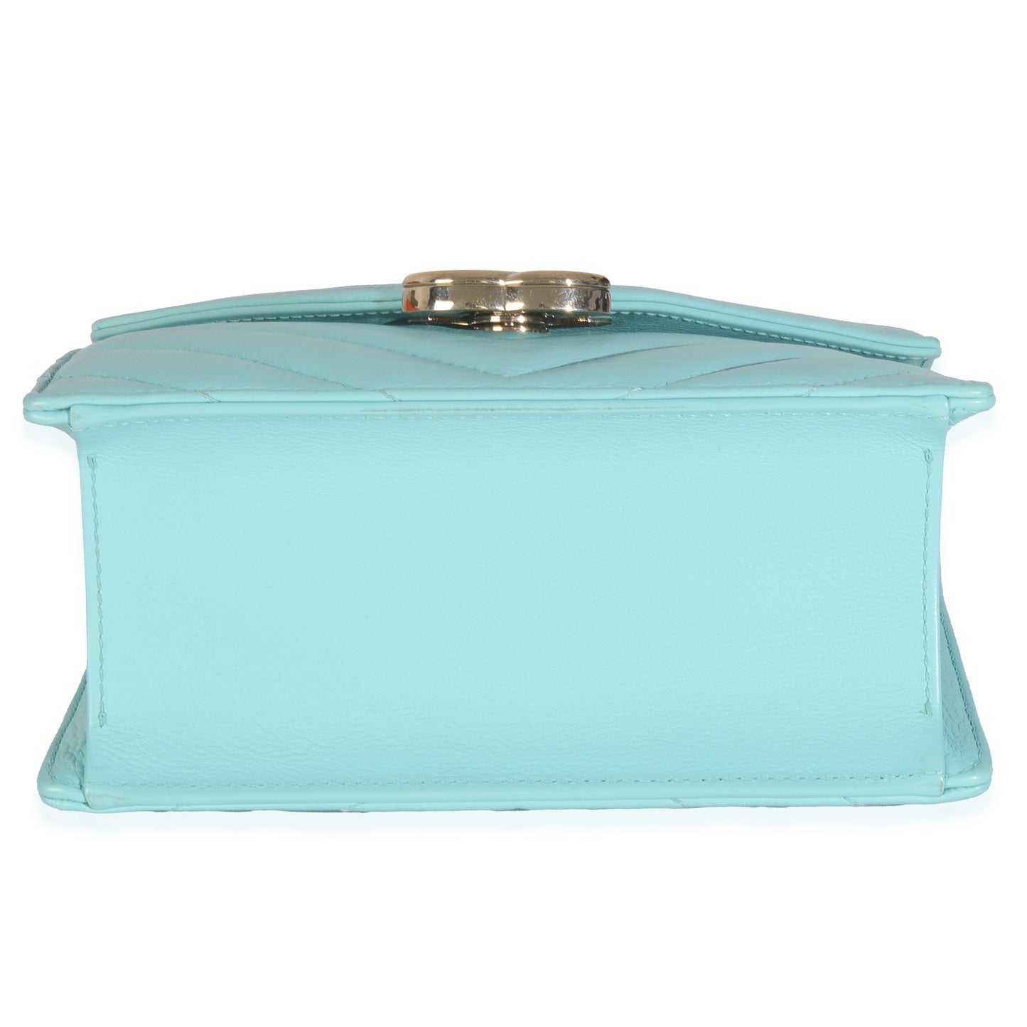 Turquoise Chevron Calfskin Envelope Flap Bag