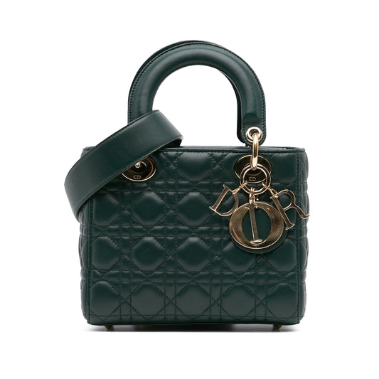 Dior Small Lambskin Cannage My ABCDior Lady Dior Green