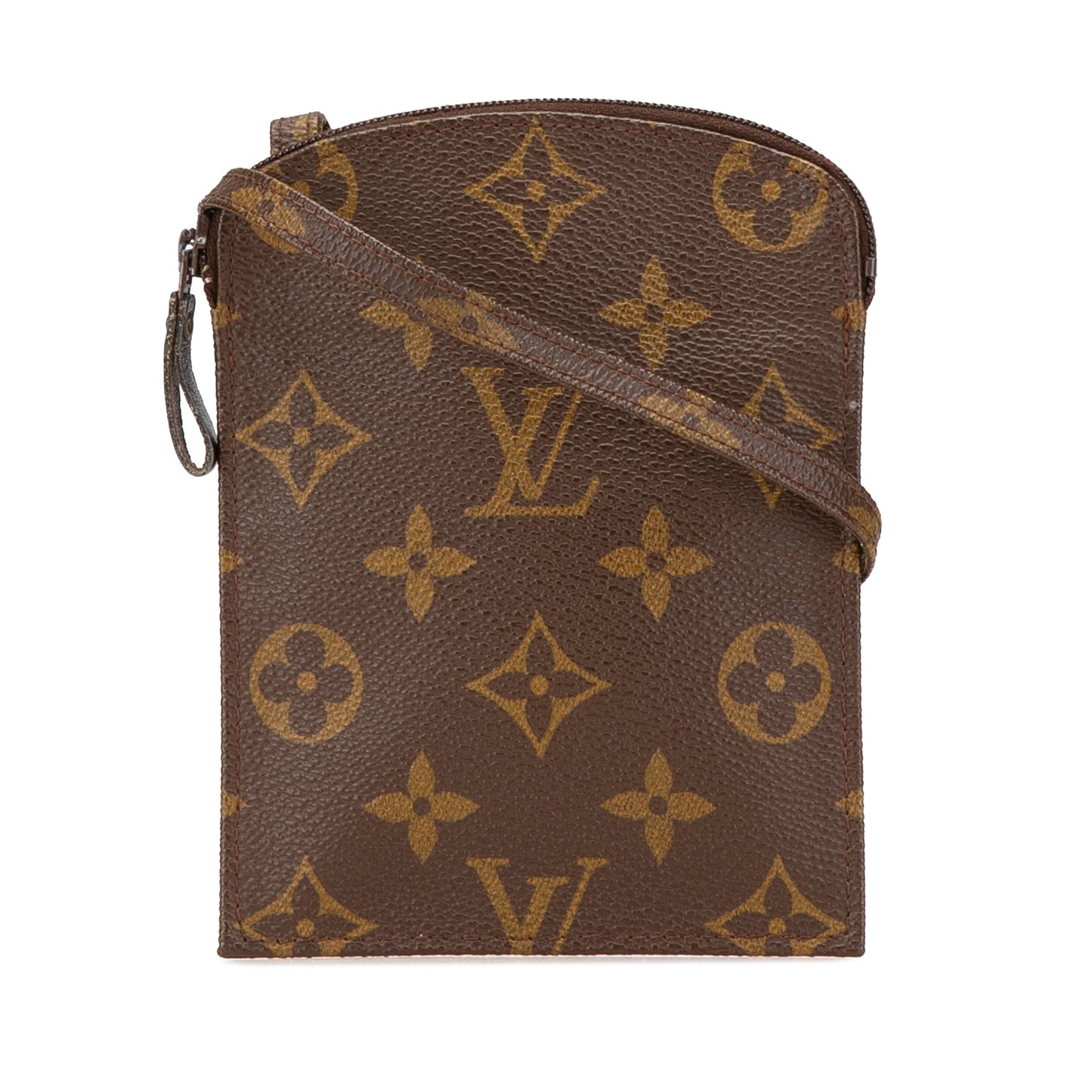 Louis Vuitton Monogram Pochette Secret Passport Holder Brown