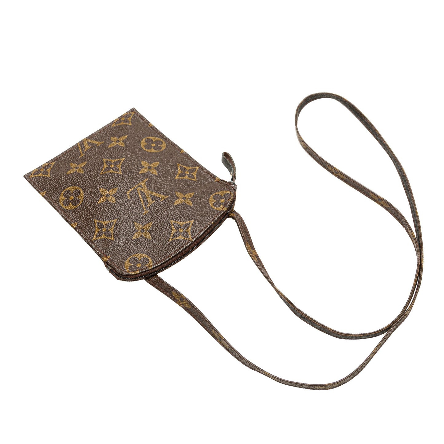 Louis Vuitton Monogram Pochette Secret Passport Holder Brown