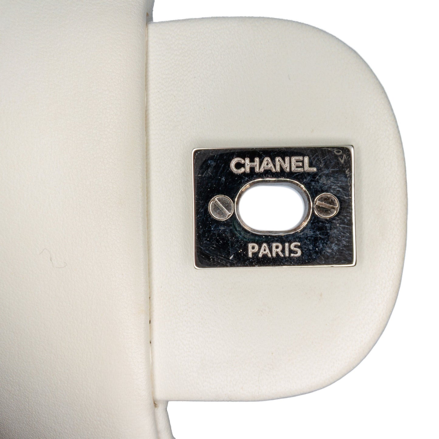 Chanel Medium Quilted Lambskin 3 Accordion Flap White
