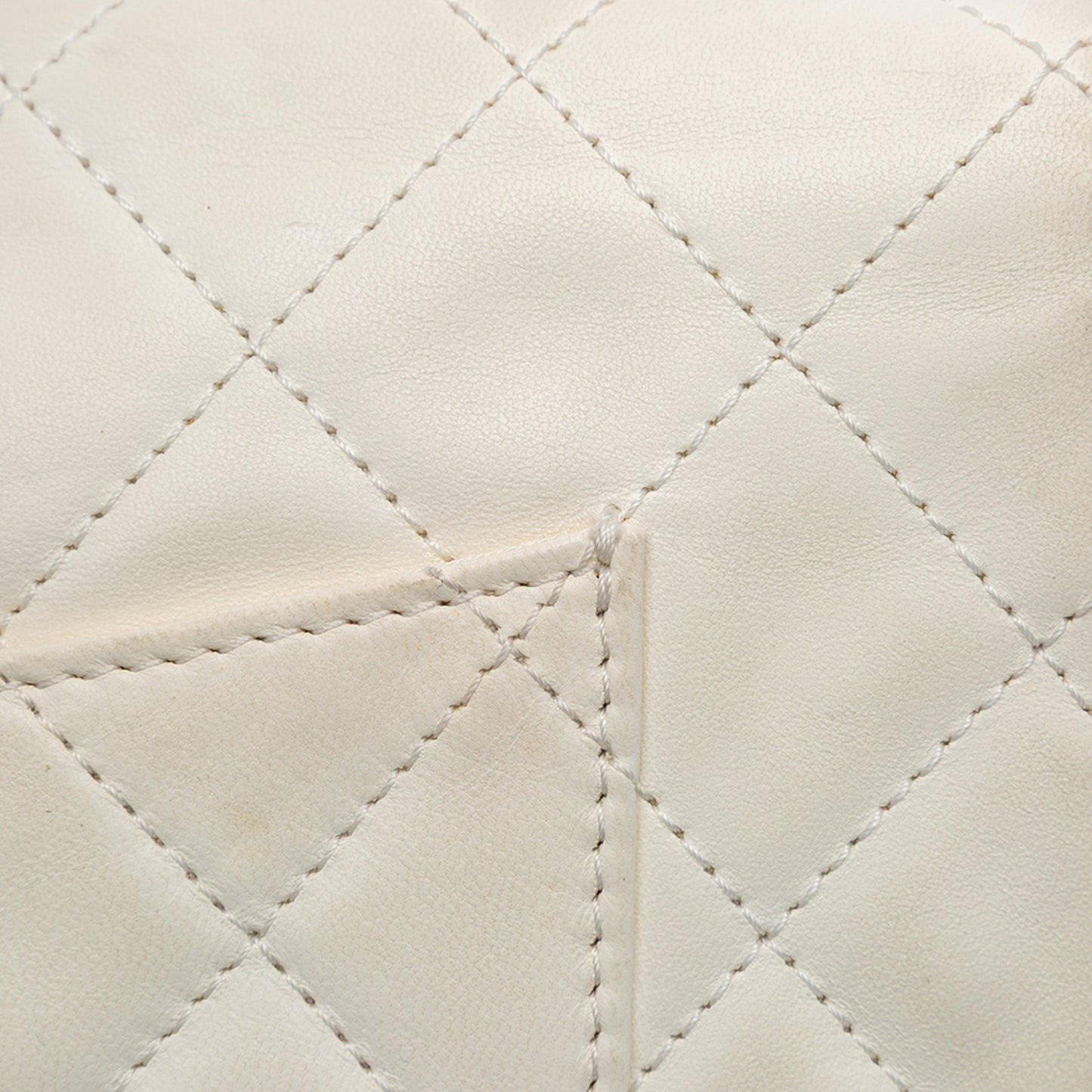 Chanel Medium Quilted Lambskin 3 Accordion Flap White