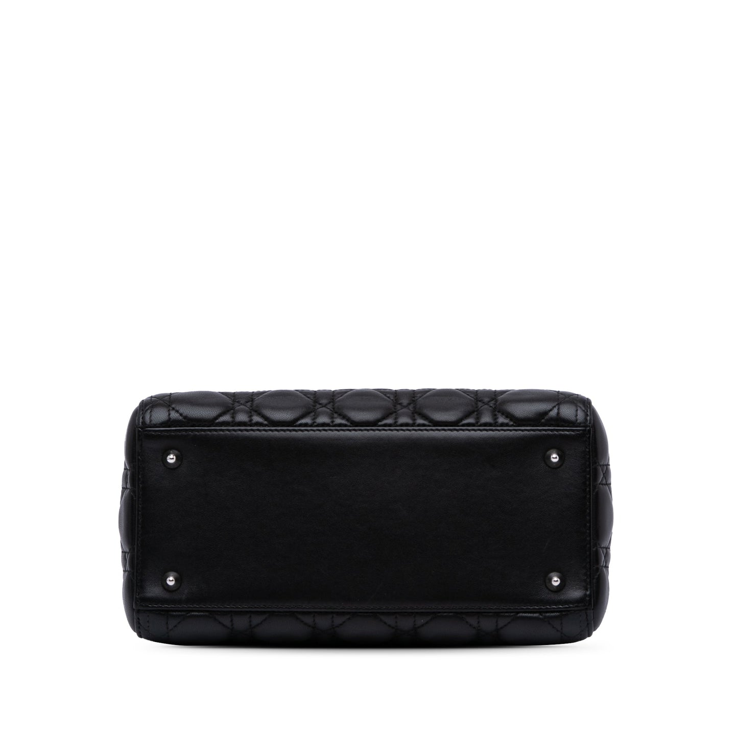 Dior Medium Lambskin Cannage Crystal Strap Lady Dior Black