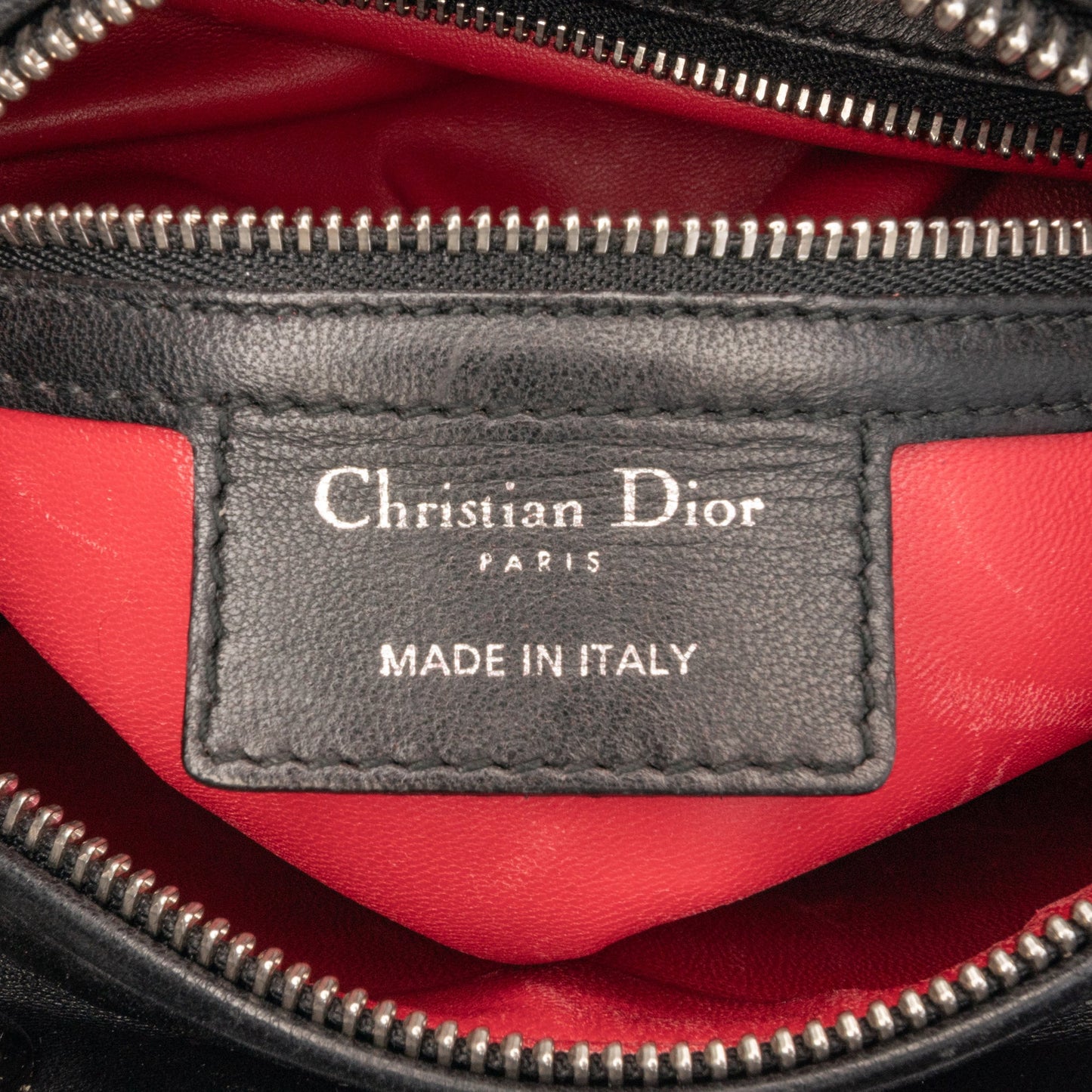 Dior Medium Lambskin Cannage Crystal Strap Lady Dior Black