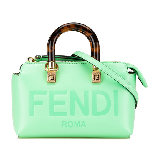 Fendi Mini Leather By The Way Roma Satchel Green