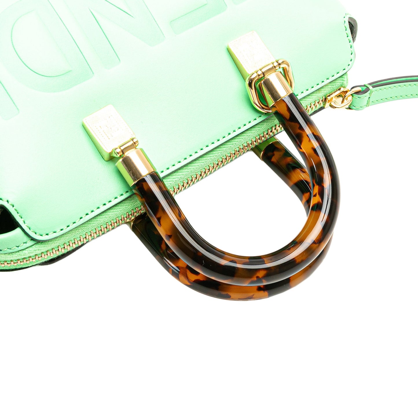 Fendi Mini Leather By The Way Roma Satchel Green