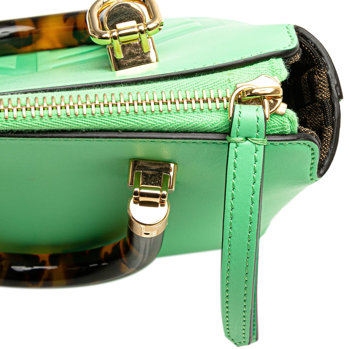 Fendi Mini Leather By The Way Roma Satchel Green