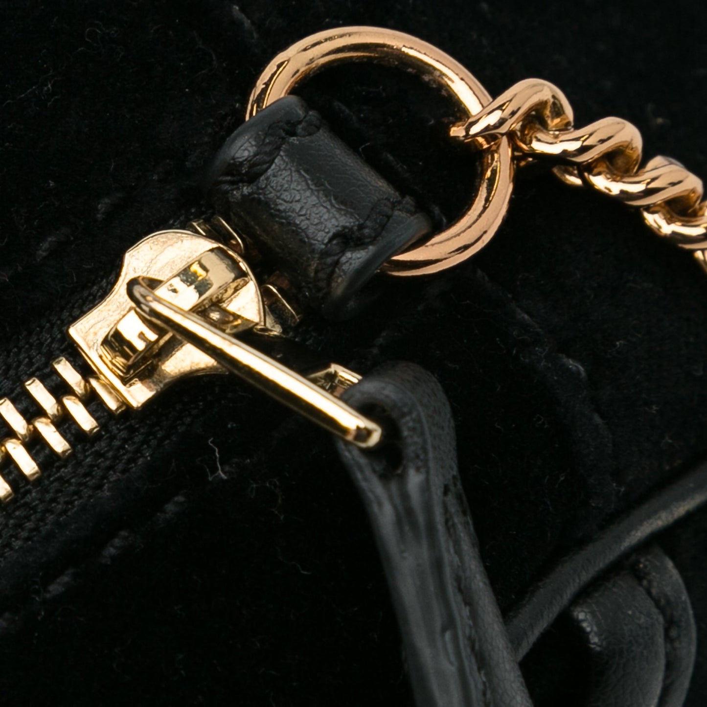 Stella McCartney Mini Crystal Monogram Round Crossbody Black