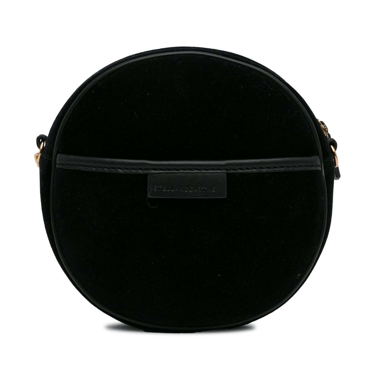 Stella McCartney Mini Crystal Monogram Round Crossbody Black