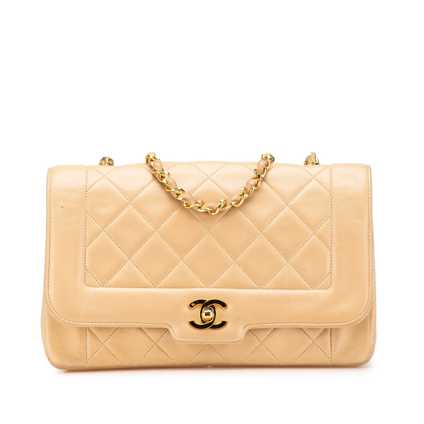 Chanel Medium Lambskin Diana Full Flap Brown