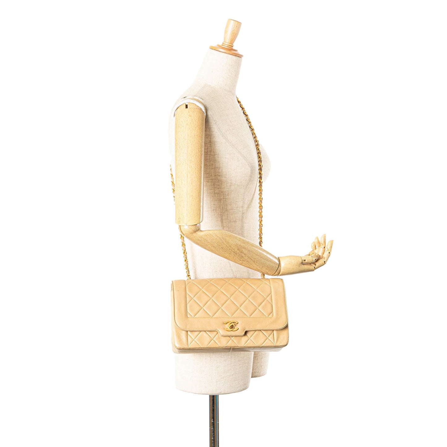 Chanel Medium Lambskin Diana Full Flap Brown