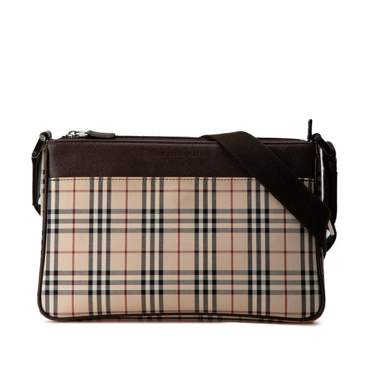 Burberry House Check Canvas Crossbody Brown