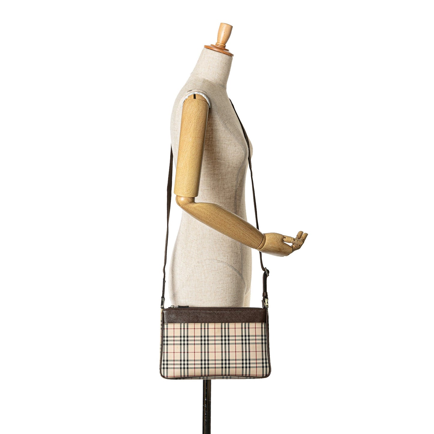 Burberry House Check Canvas Crossbody Brown