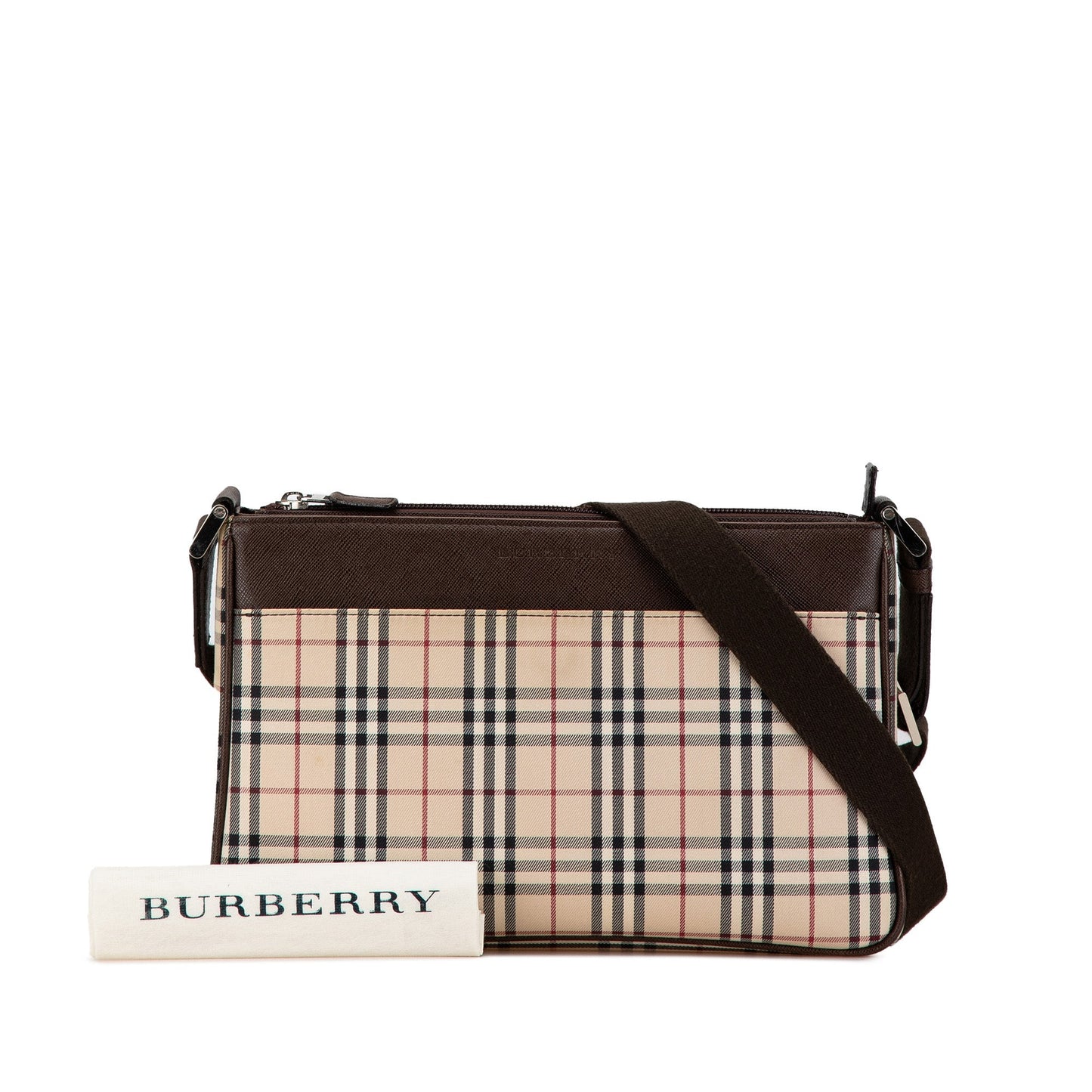 Burberry House Check Canvas Crossbody Brown