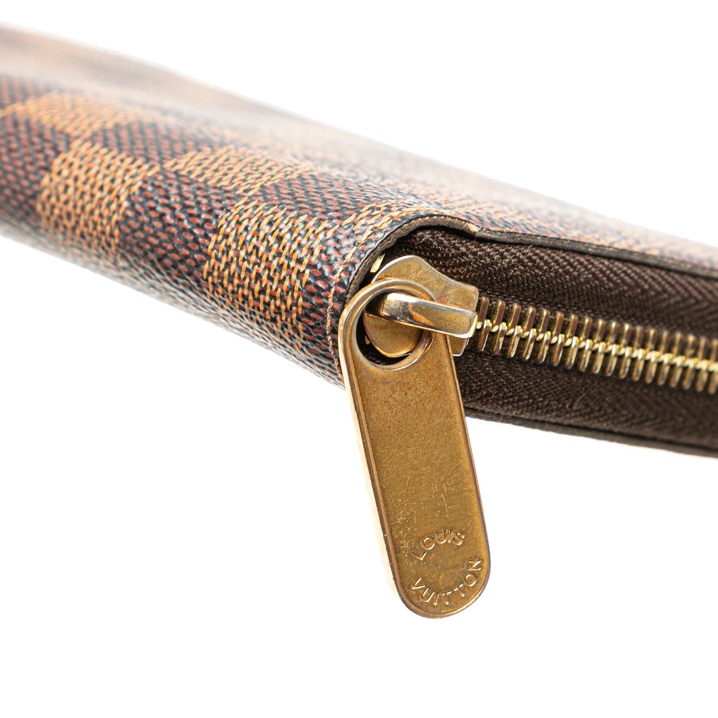 Louis Vuitton Damier Ebene Zippy Long Wallet Brown