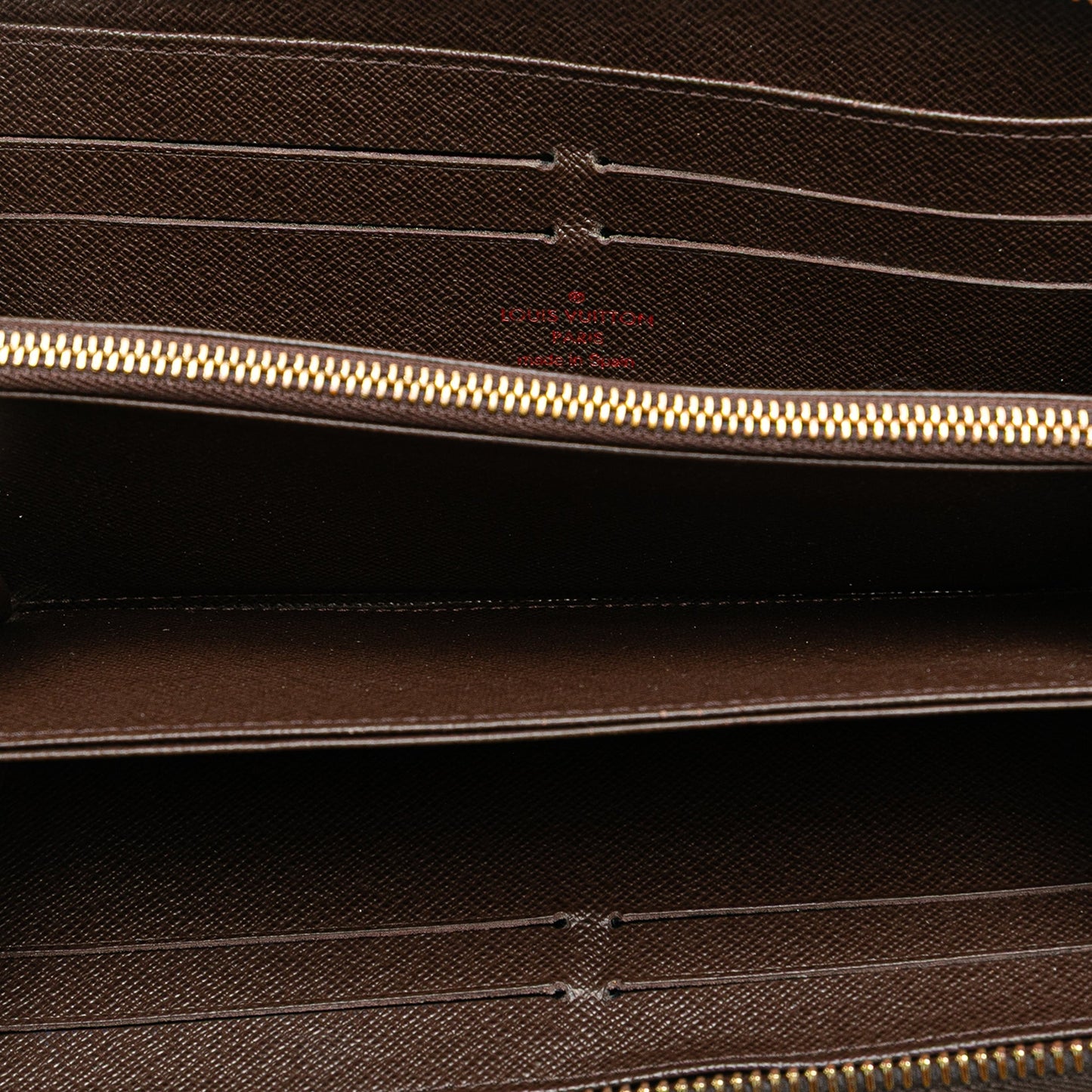 Louis Vuitton Damier Ebene Zippy Long Wallet Brown
