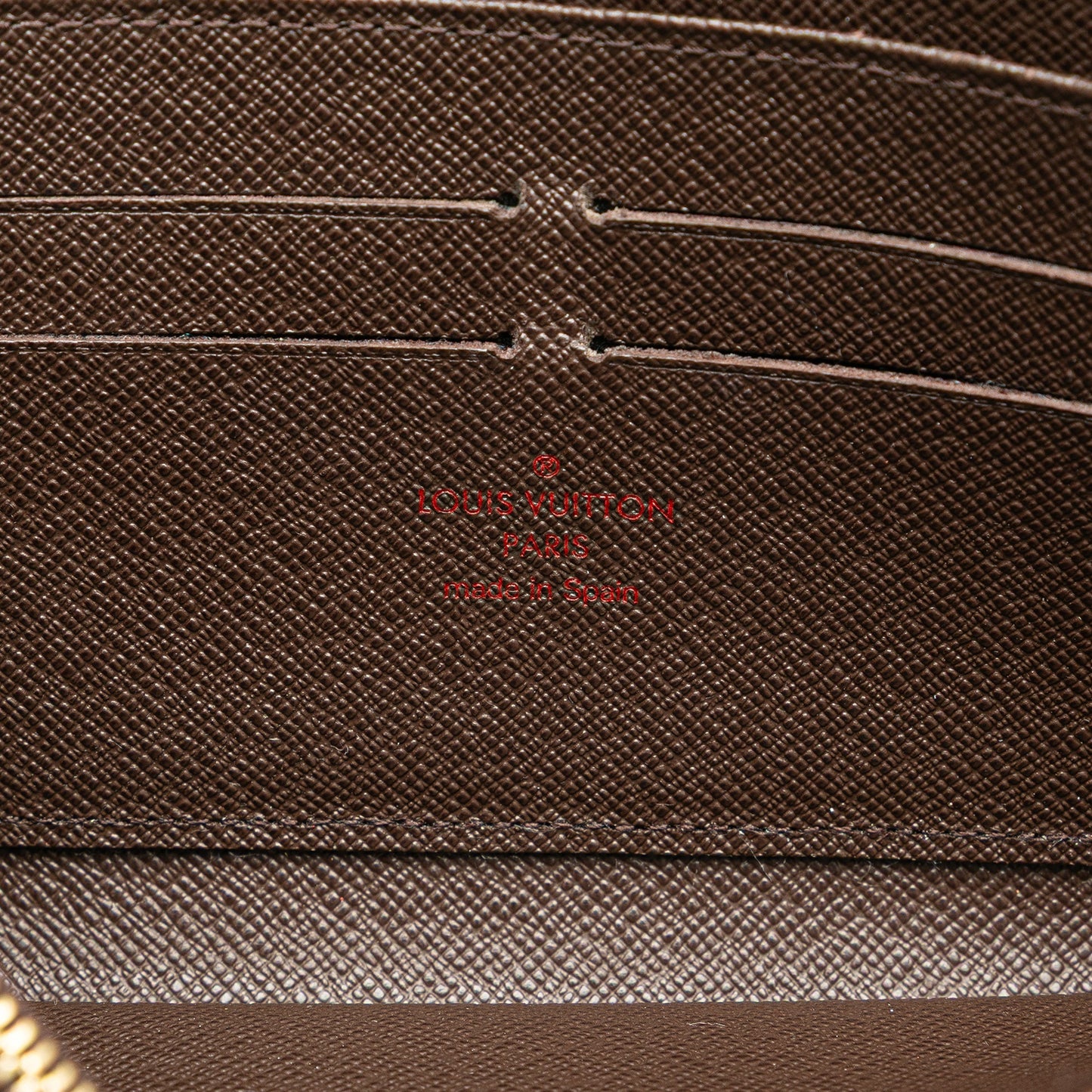 Louis Vuitton Damier Ebene Zippy Long Wallet Brown