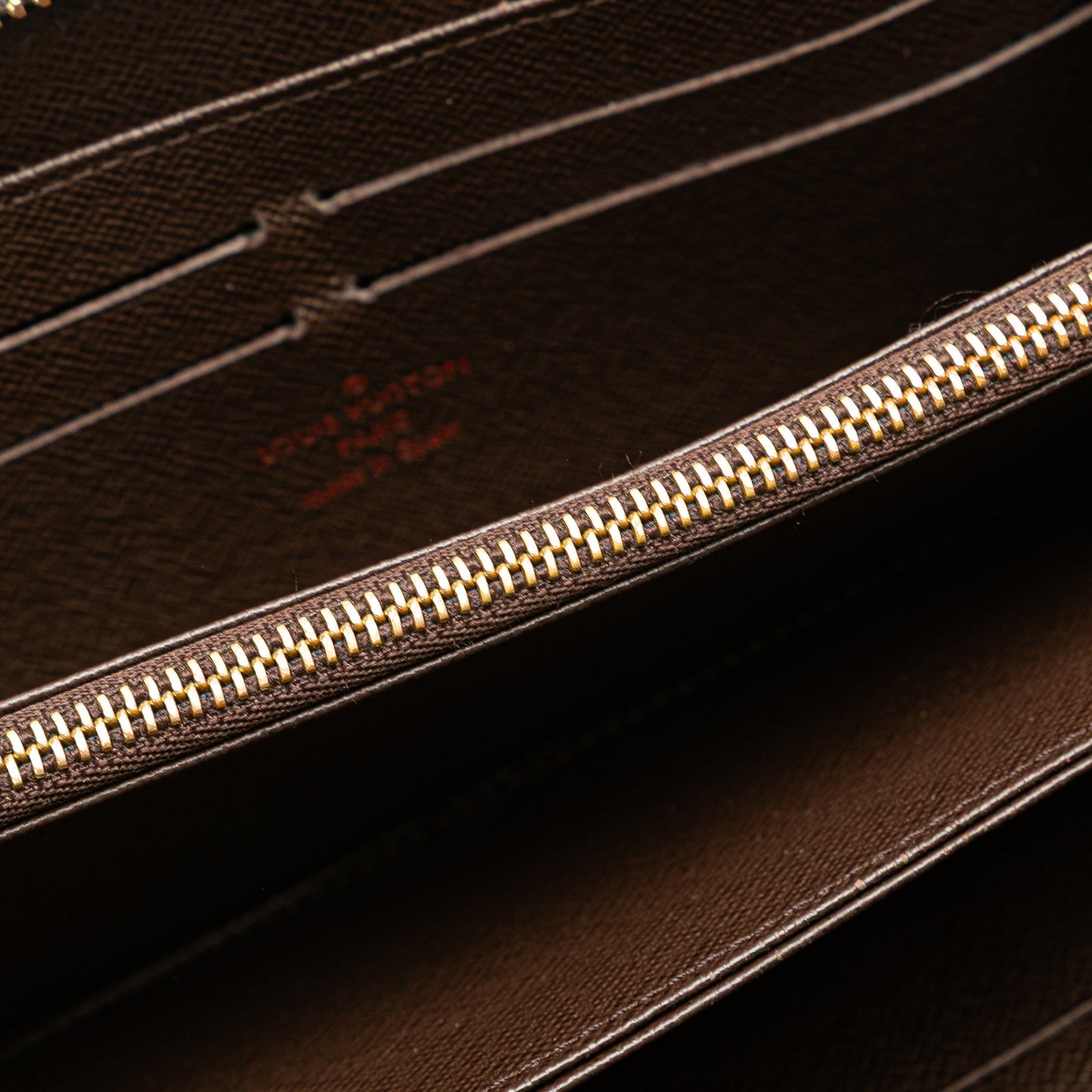 Louis Vuitton Damier Ebene Zippy Long Wallet Brown