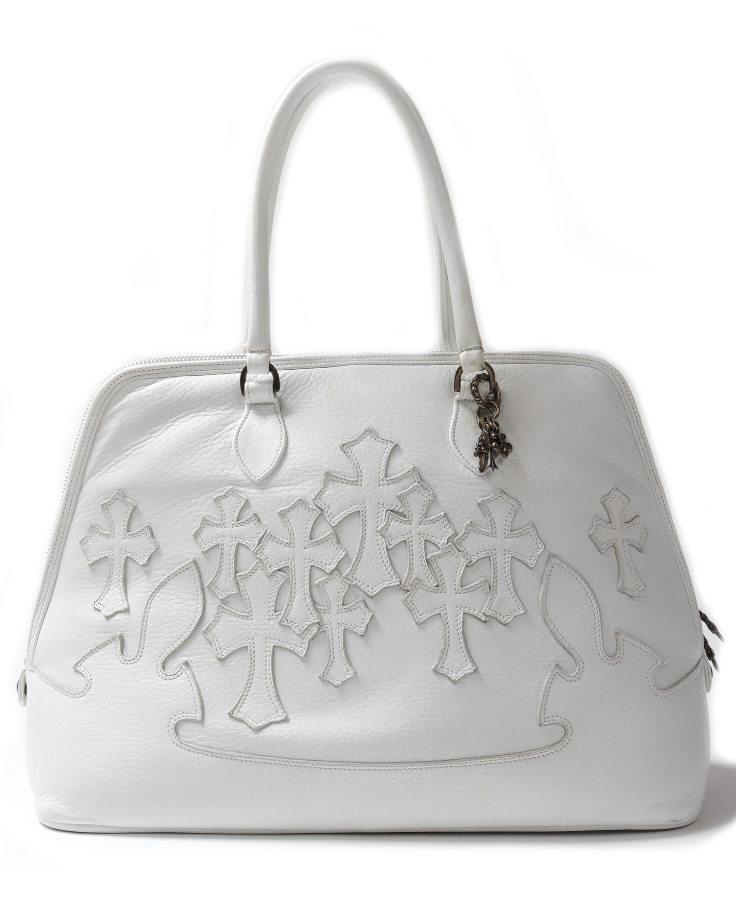 Leather Cross Patch Bowling Bag