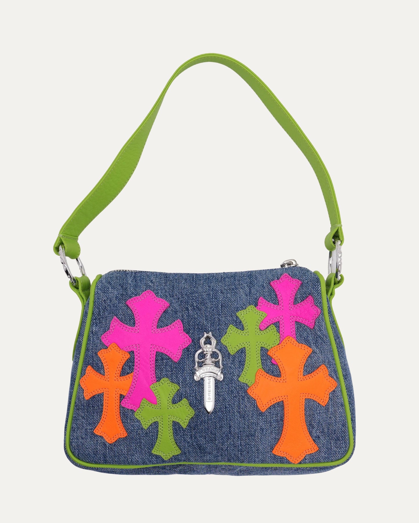 Denim Cross Patch  Nugget Bag