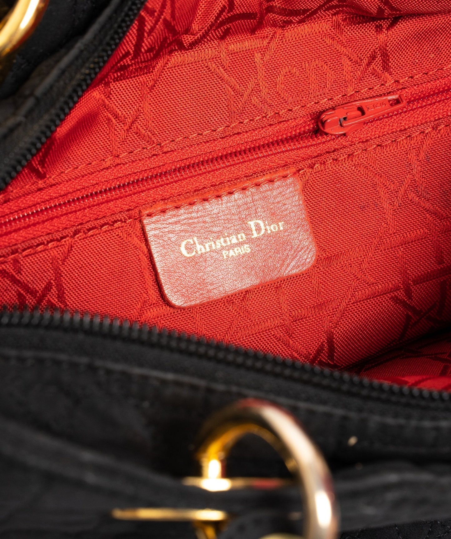 Christian Dior Canage Lady Dior Hand Bag Nylon Black - AWL1649