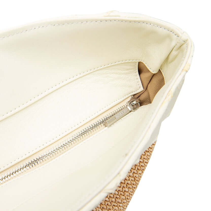 Rio Beach Bag - Clay White Pirarucu and Camel Raffia