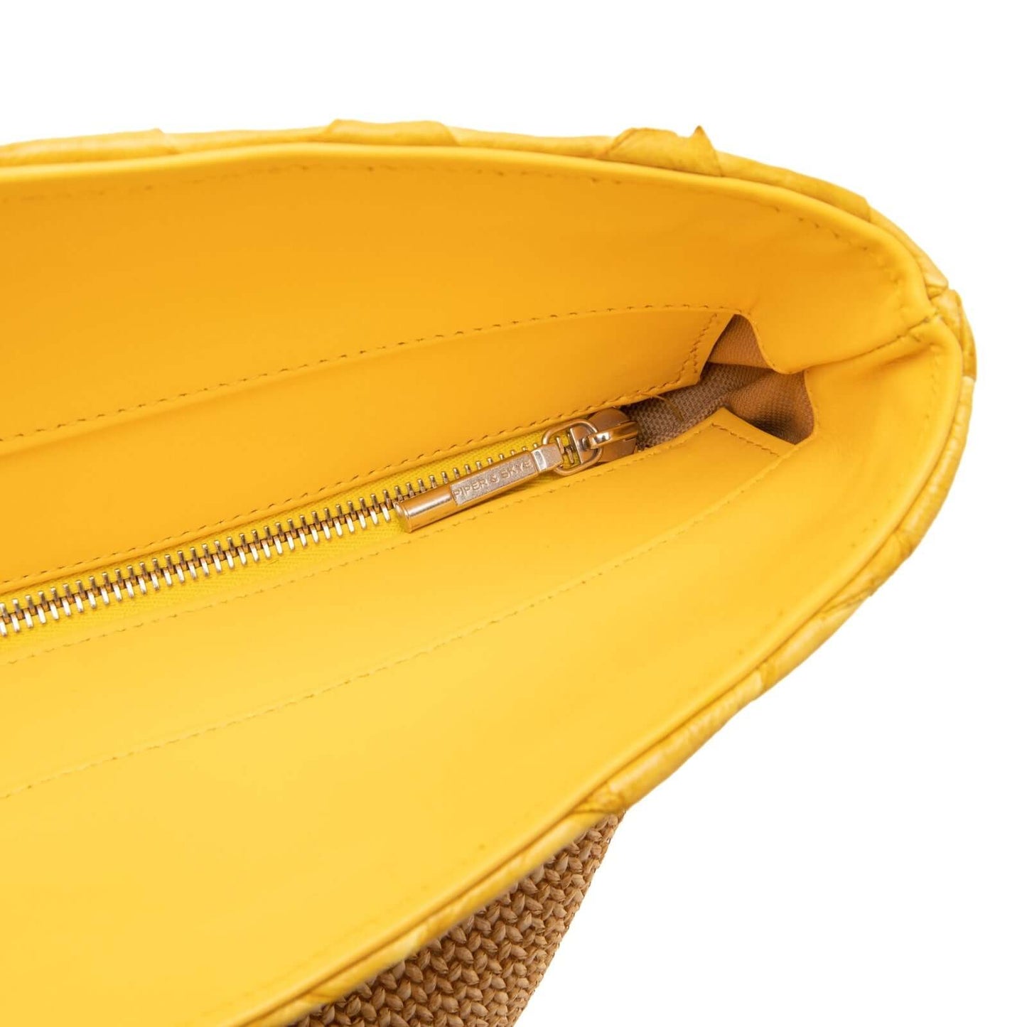 Rio Beach Bag - Honey Yellow Pirarucu & Camel Raffia