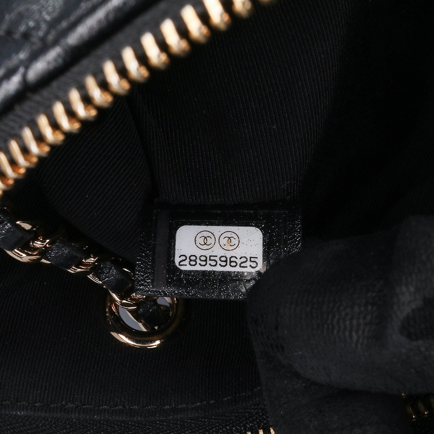 Chanel Quilted Lambskin Double Case with Chain Black
