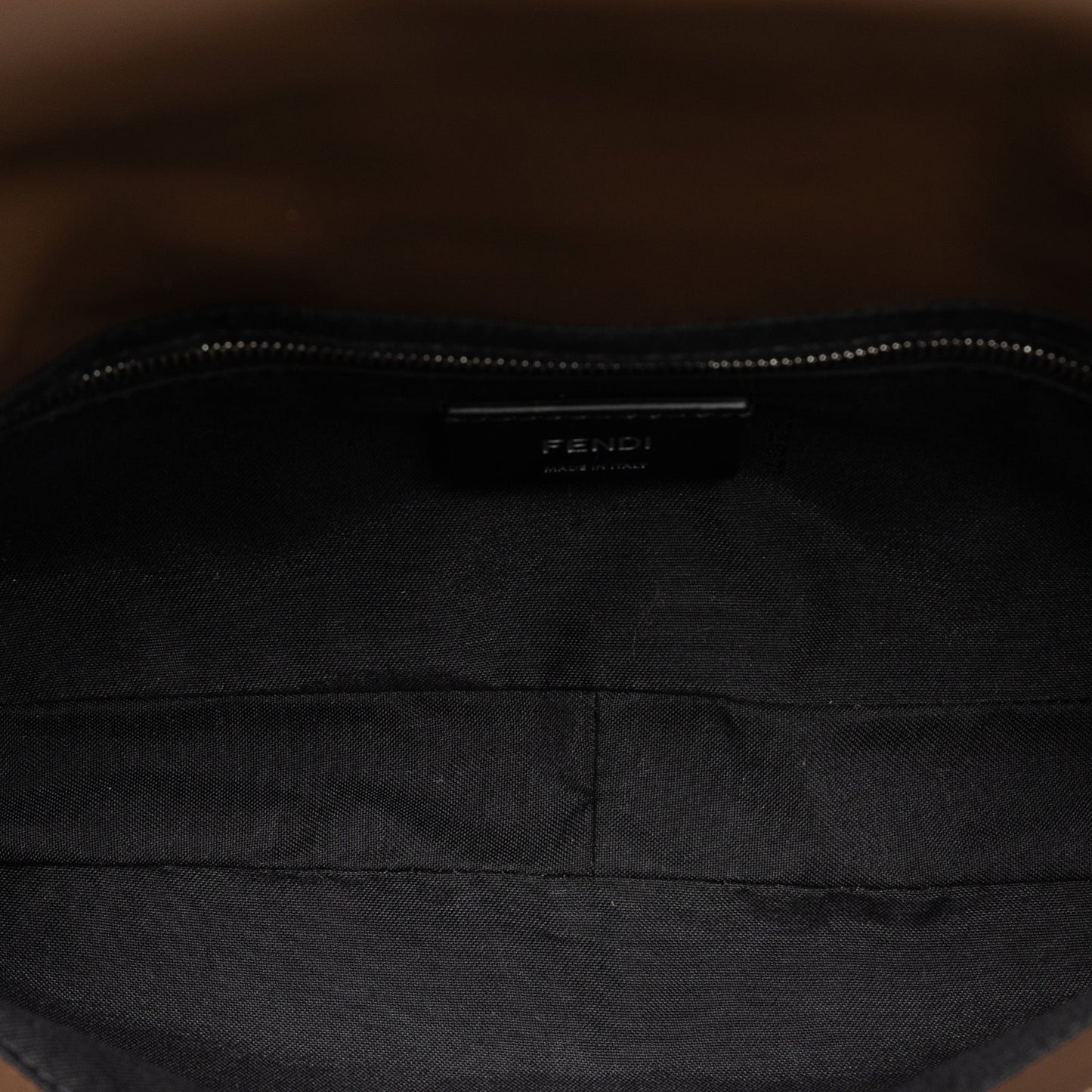 Fendi Zucca Canvas and Leather Convertible Baguette Brown