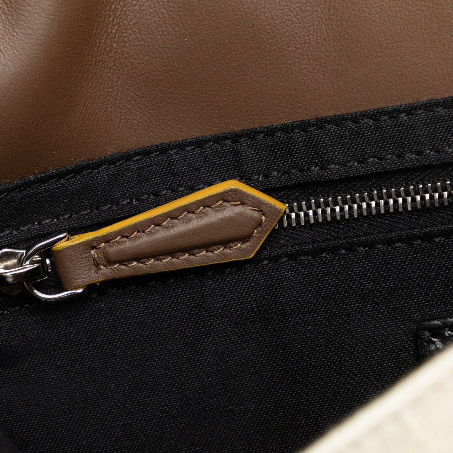 Fendi Zucca Canvas and Leather Convertible Baguette Brown