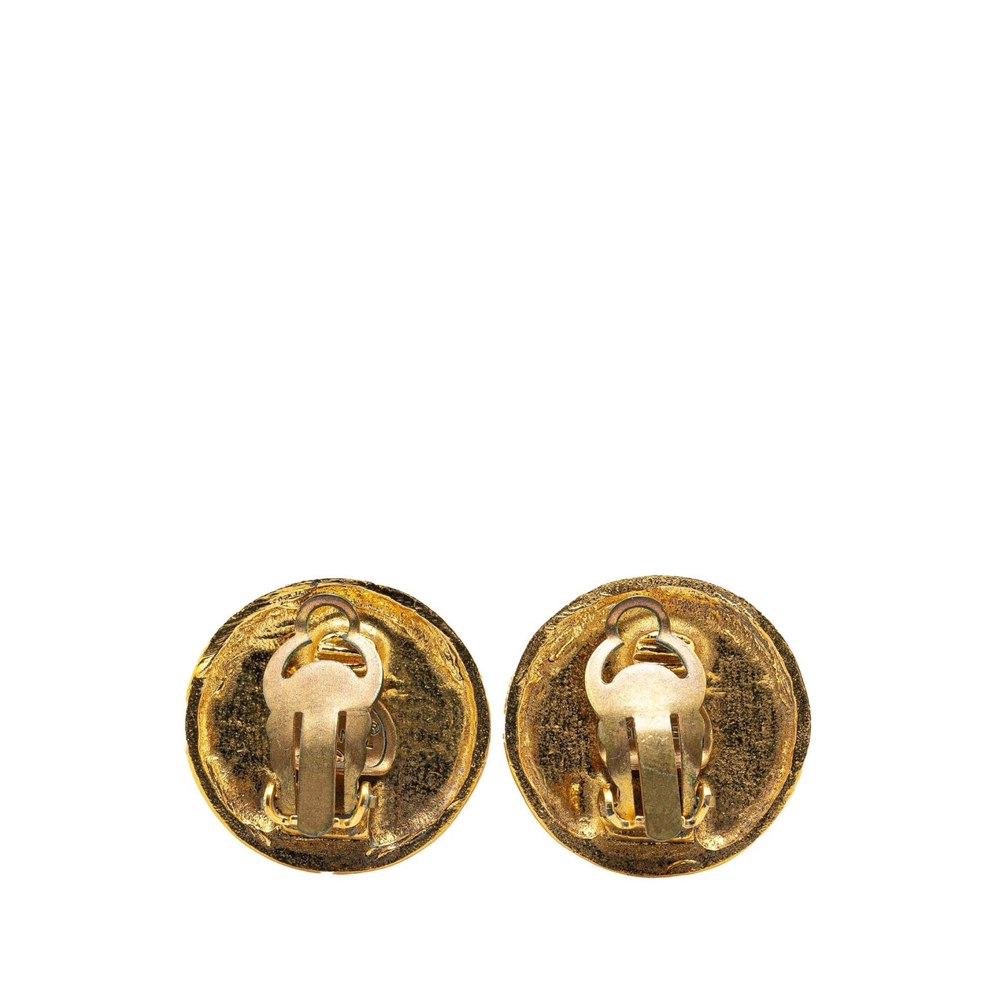 Chanel Gold Plated CC Clip On Earrings Gold