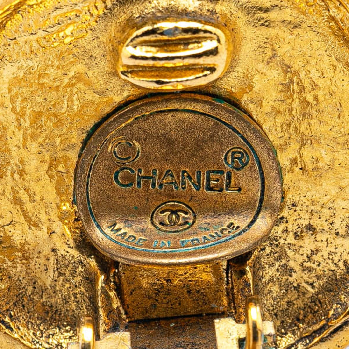 Chanel Gold Plated CC Clip On Earrings Gold