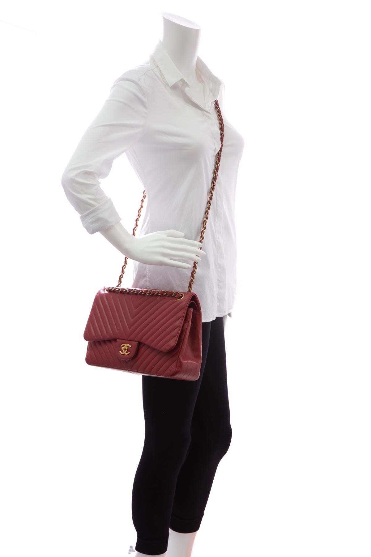 Chevron Jumbo Double Flap Bag