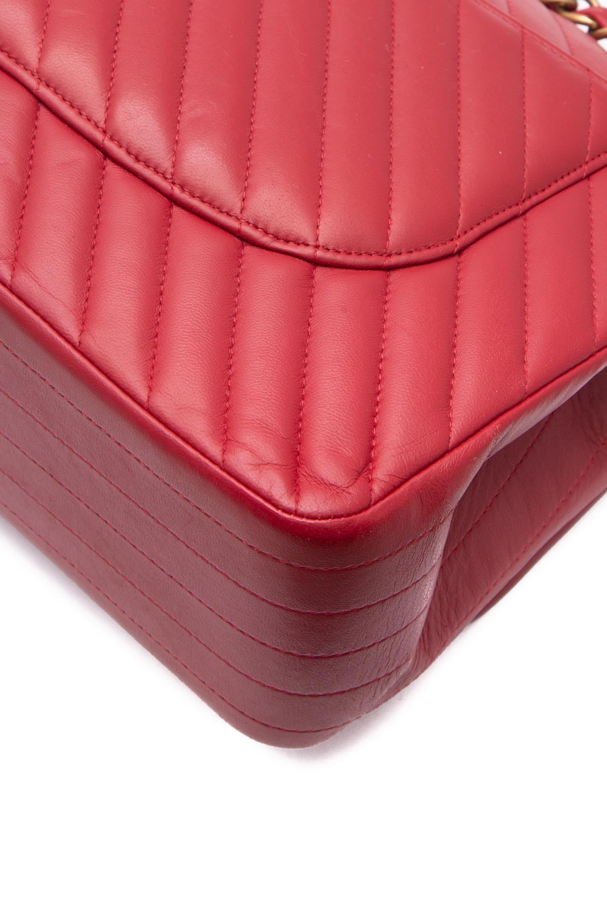 Chevron Jumbo Double Flap Bag