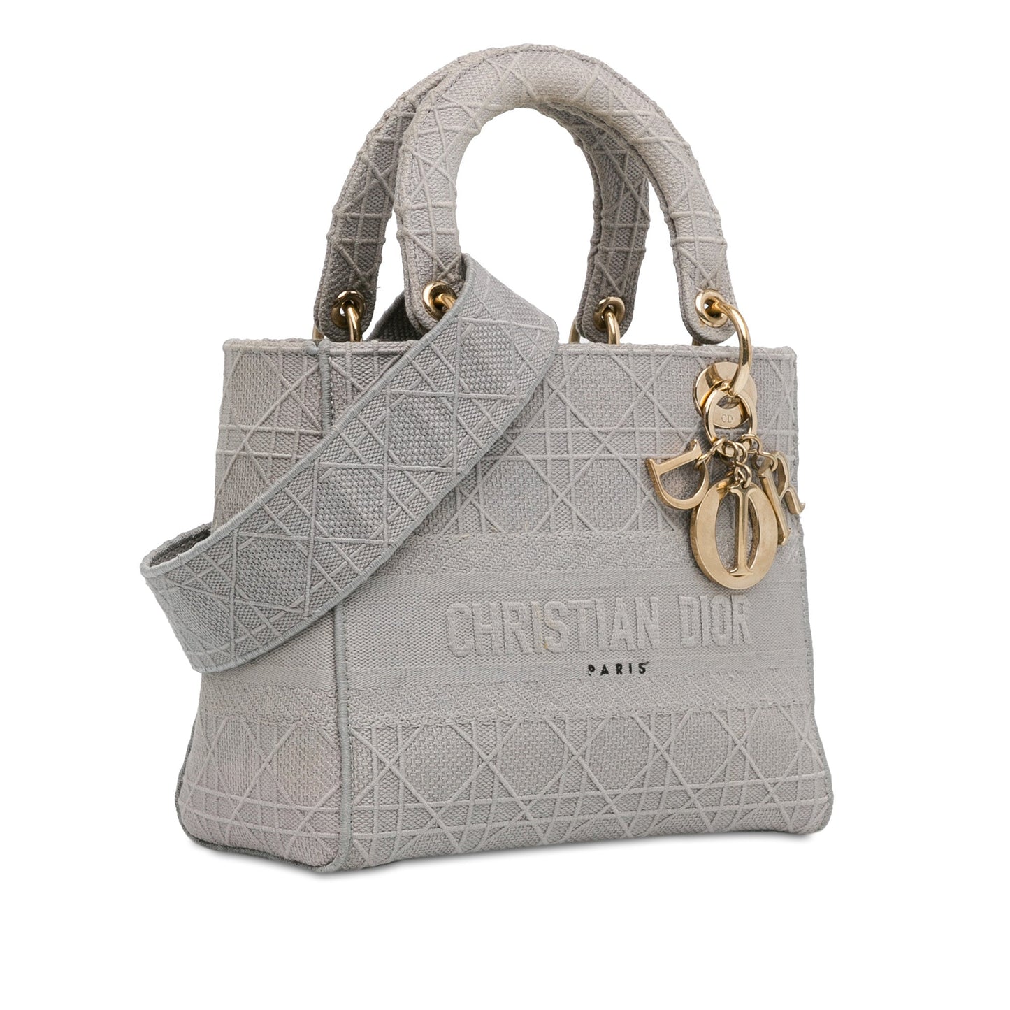 Dior Medium Canvas Cannage Lady D Lite Gray