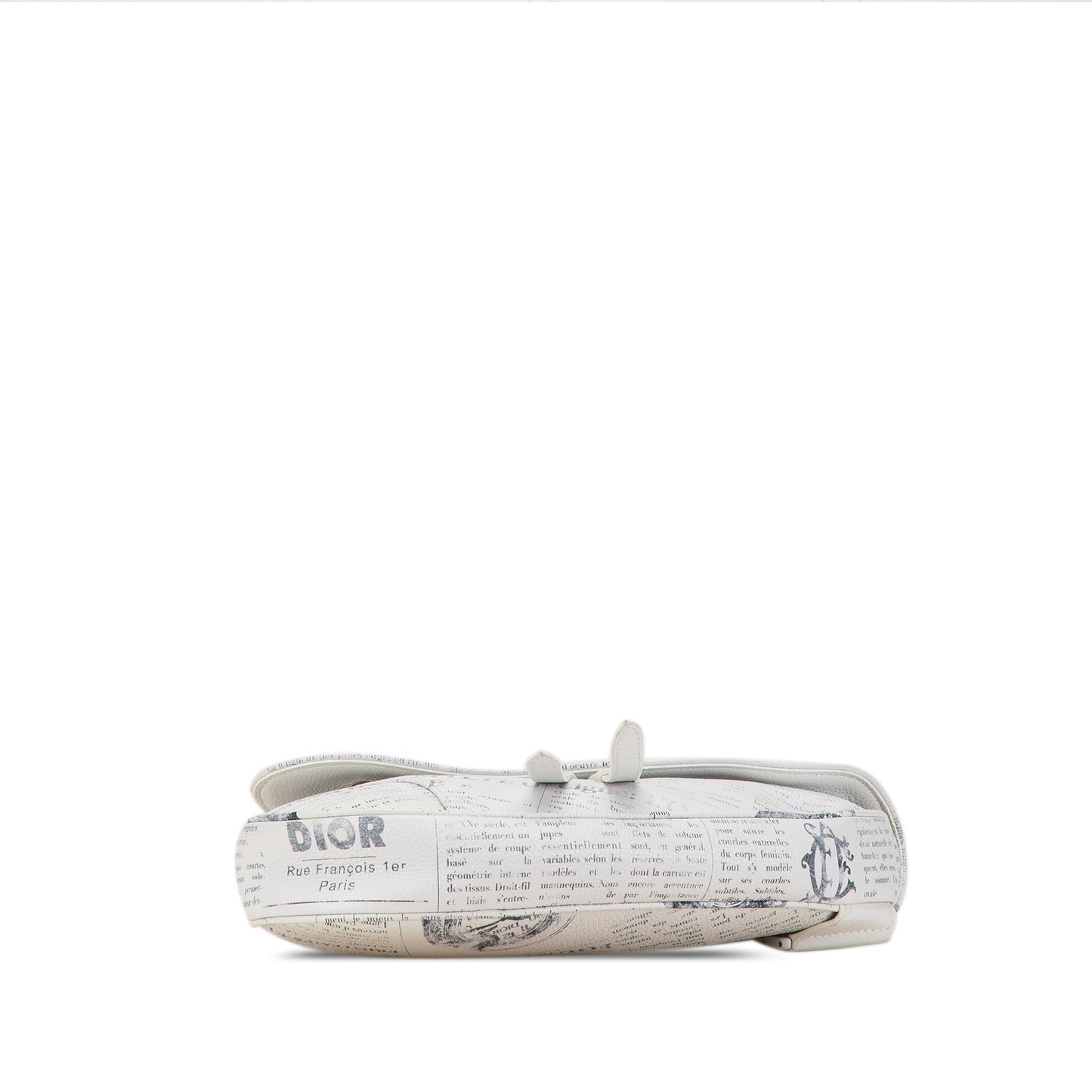 Dior Daniel Arsham Newspaper Print Saddle Bag White