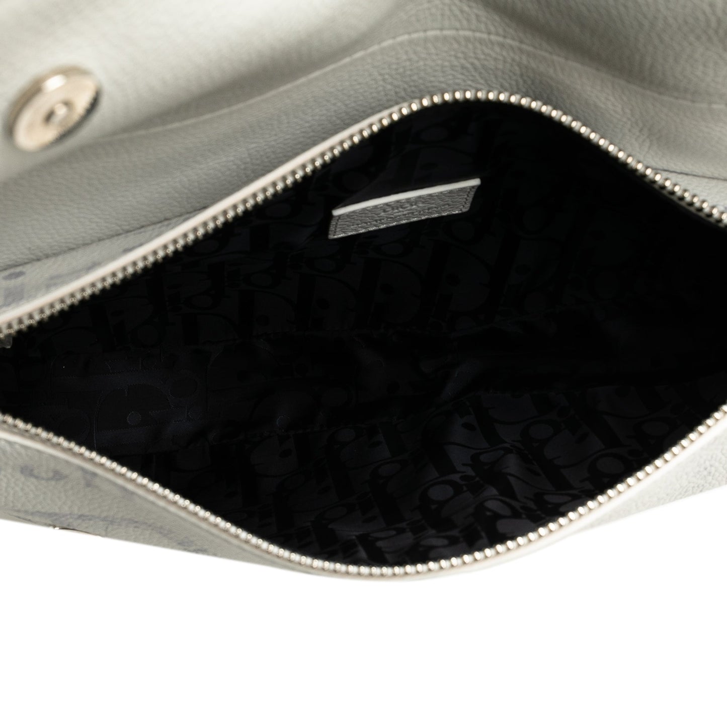 Dior Daniel Arsham Newspaper Print Saddle Bag White