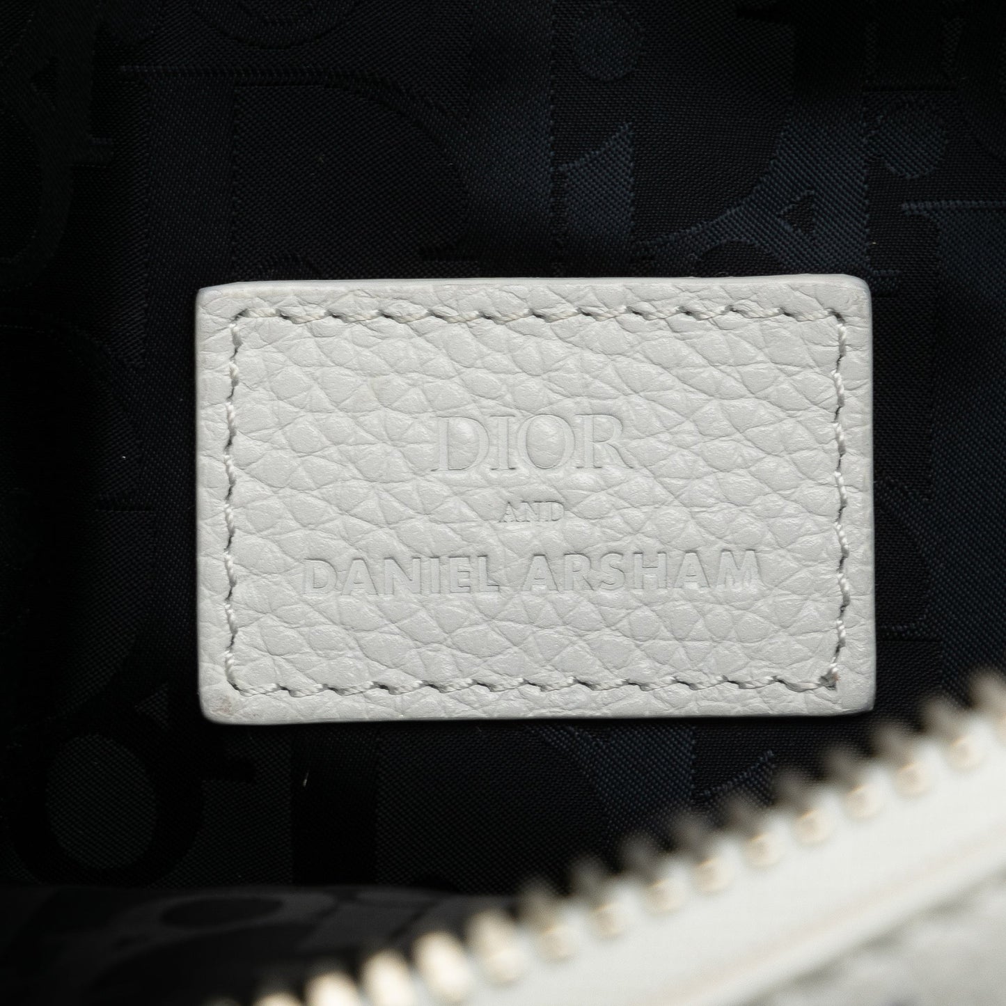 Dior Daniel Arsham Newspaper Print Saddle Bag White