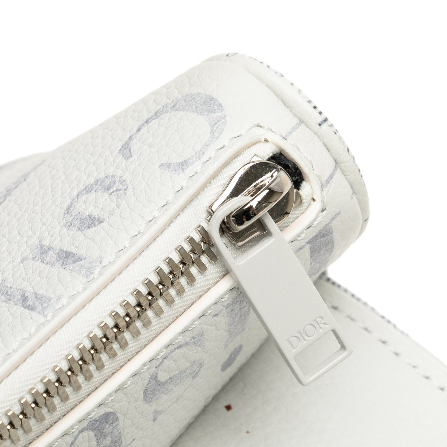 Dior Daniel Arsham Newspaper Print Saddle Bag White