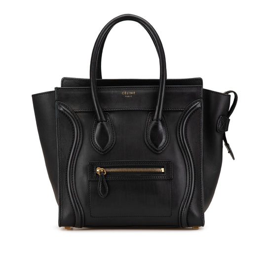 Celine Micro Smooth Calfskin Luggage Tote Black