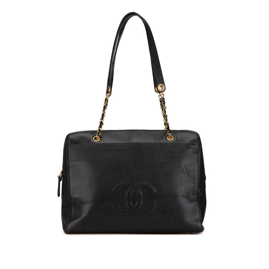 Chanel Caviar CC Shoulder Bag Black