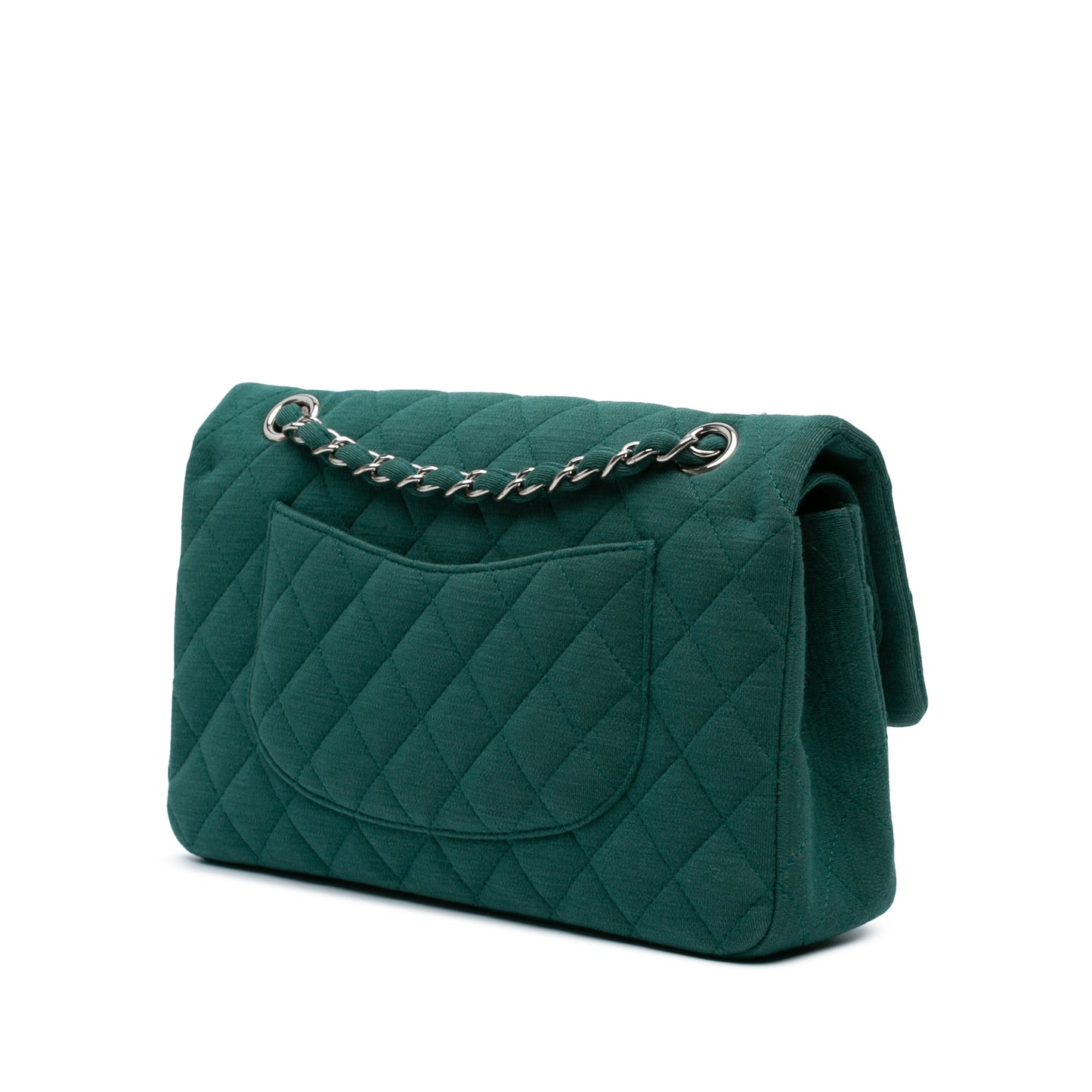 Chanel Medium Classic Jersey Double Flap Green
