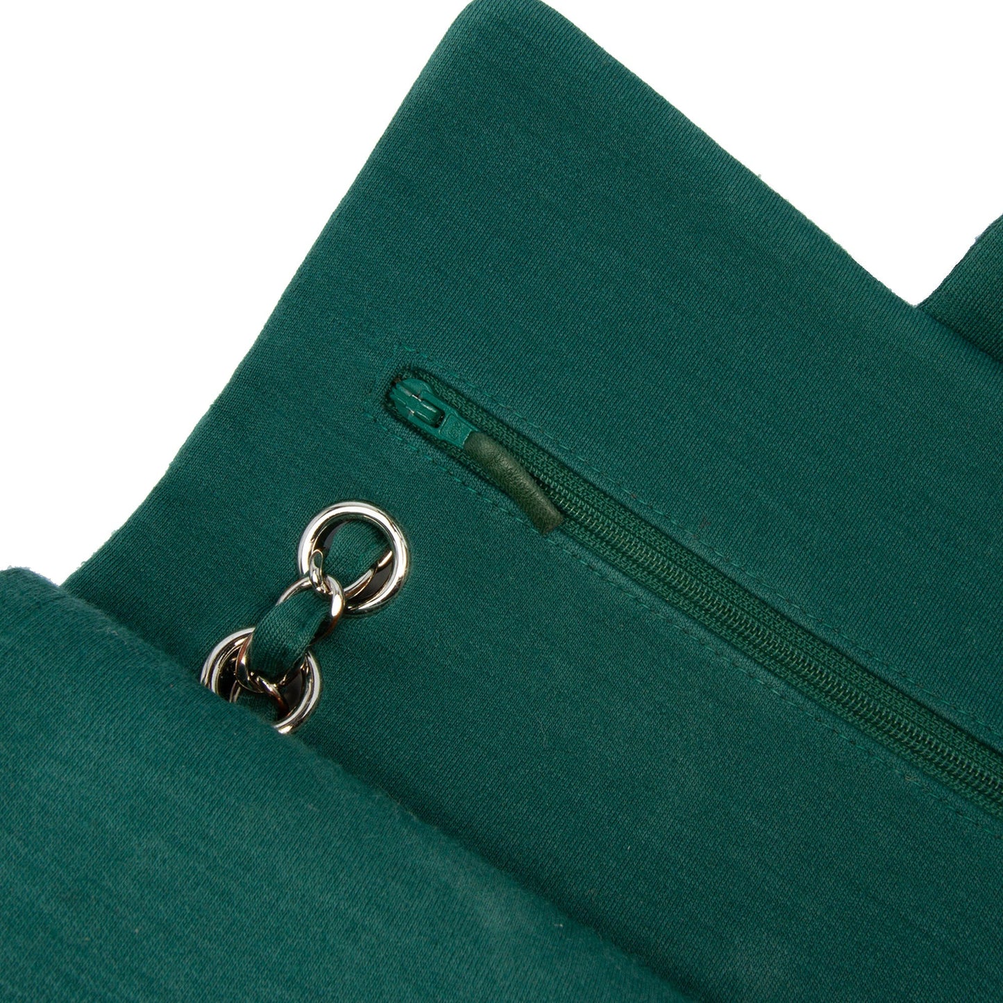 Chanel Medium Classic Jersey Double Flap Green