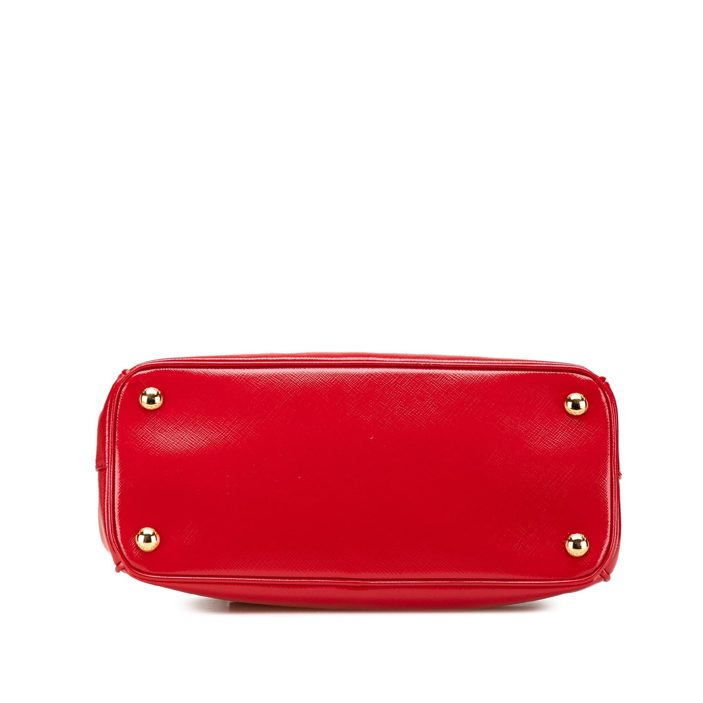 Prada Small Saffiano Vernice Galleria Double Zip Satchel Red