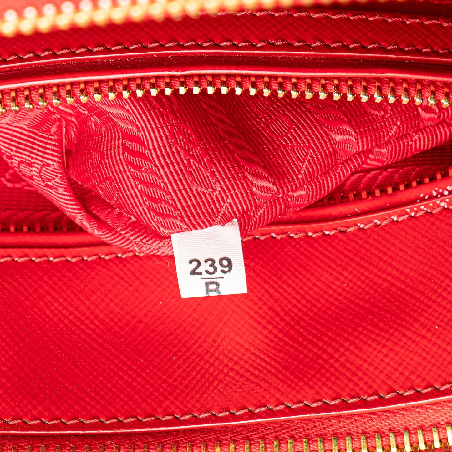 Prada Small Saffiano Vernice Galleria Double Zip Satchel Red