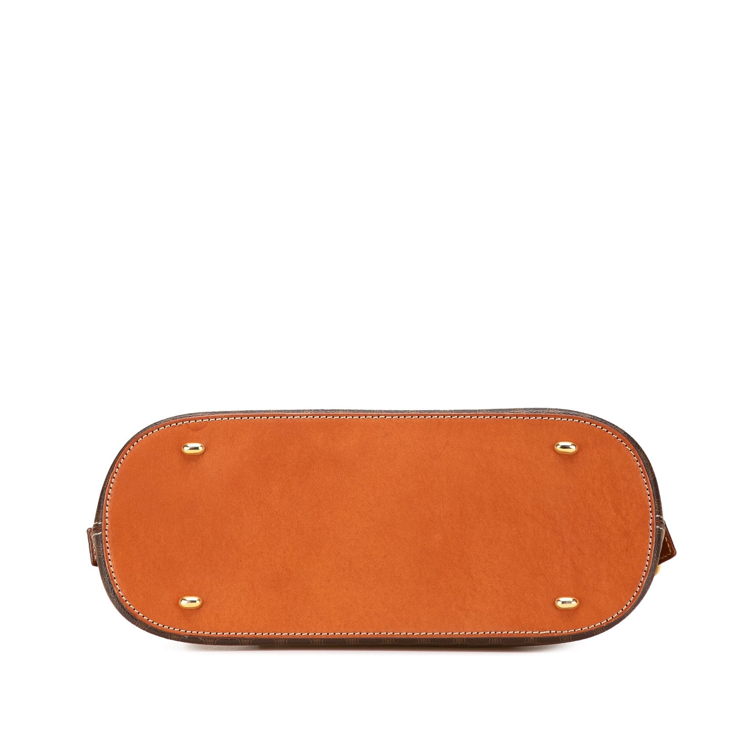 Celine Macadam Coated Canvas Dome Satchel Brown
